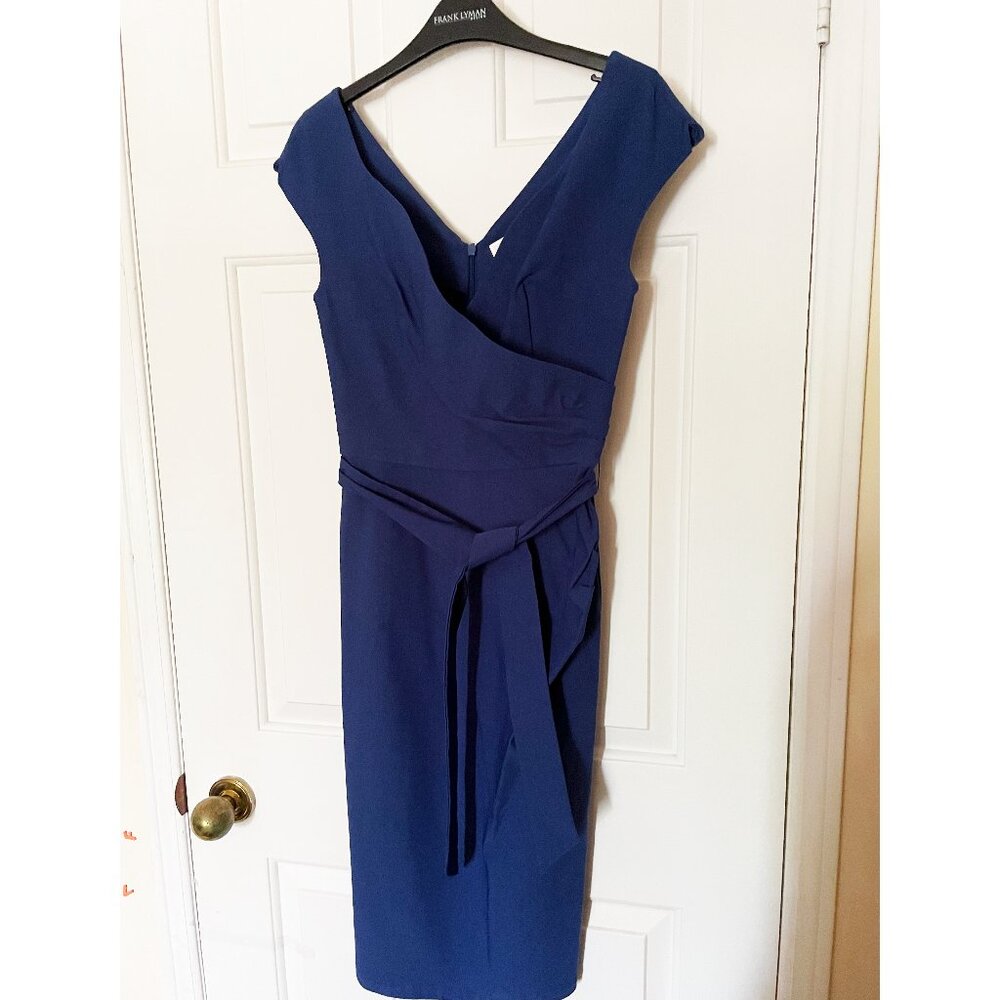 NWOT Vintage style faux-wrap fitted cocktail dress.